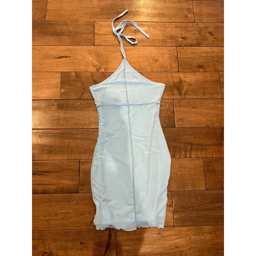 Princess Polly Halter Mini Dress Bodycon Party Going Out Blue Size 4‎